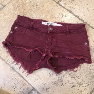 ❌SOLD❌Brandy Melville Burgundy Jean shorts